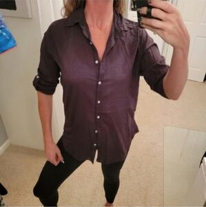 Sundry Oversize Button Down Shirt Vintage Black Wash Color Size XS NWT